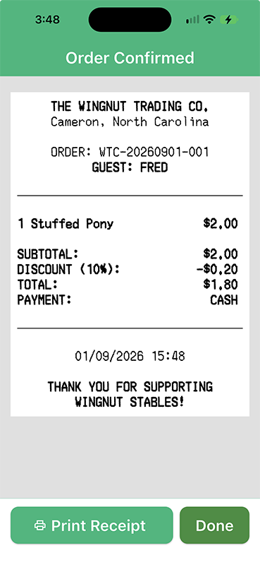 Wingnut POS screenshot